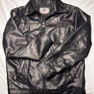 GA Milano Black Leather Jacket - Size Medium